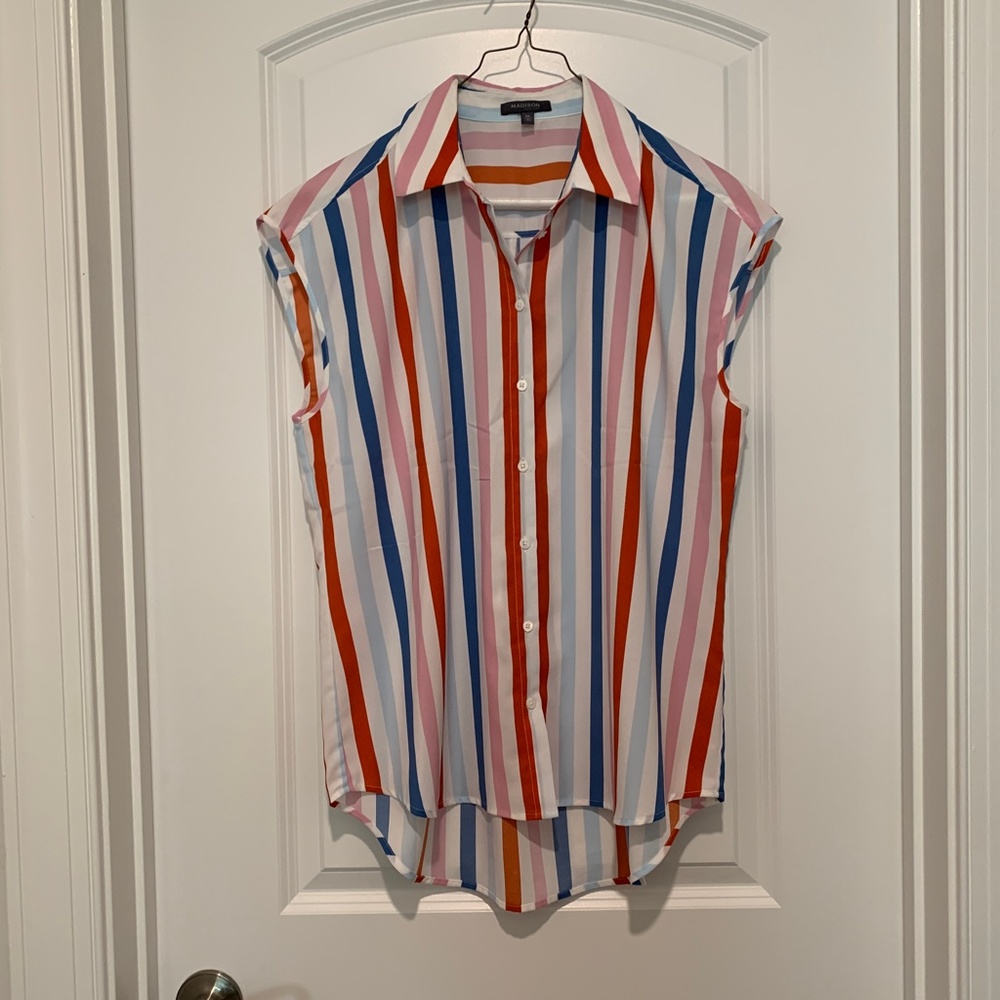 Madison Striped Oversized Tank Top Size M